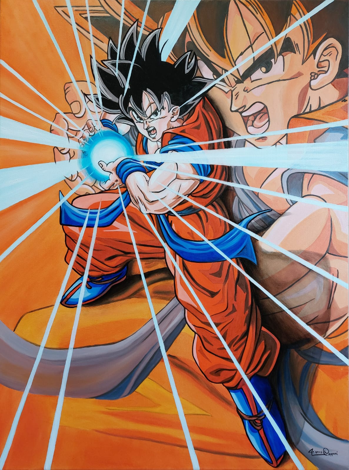 "Son Goku (Kakarot)" olio su tela cm 80x60_Arianna Capponi